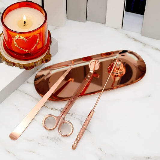 Four-Piece Rose Gold Candle Care Kit