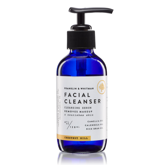 Vegan, plant based, cruelty free Chestnut Hill Cleansing Serum bottle for skin care