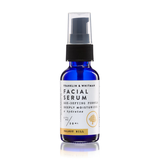 Vegan, pant based, cruelty free Walnut Hill Face Serum bottle for skin care