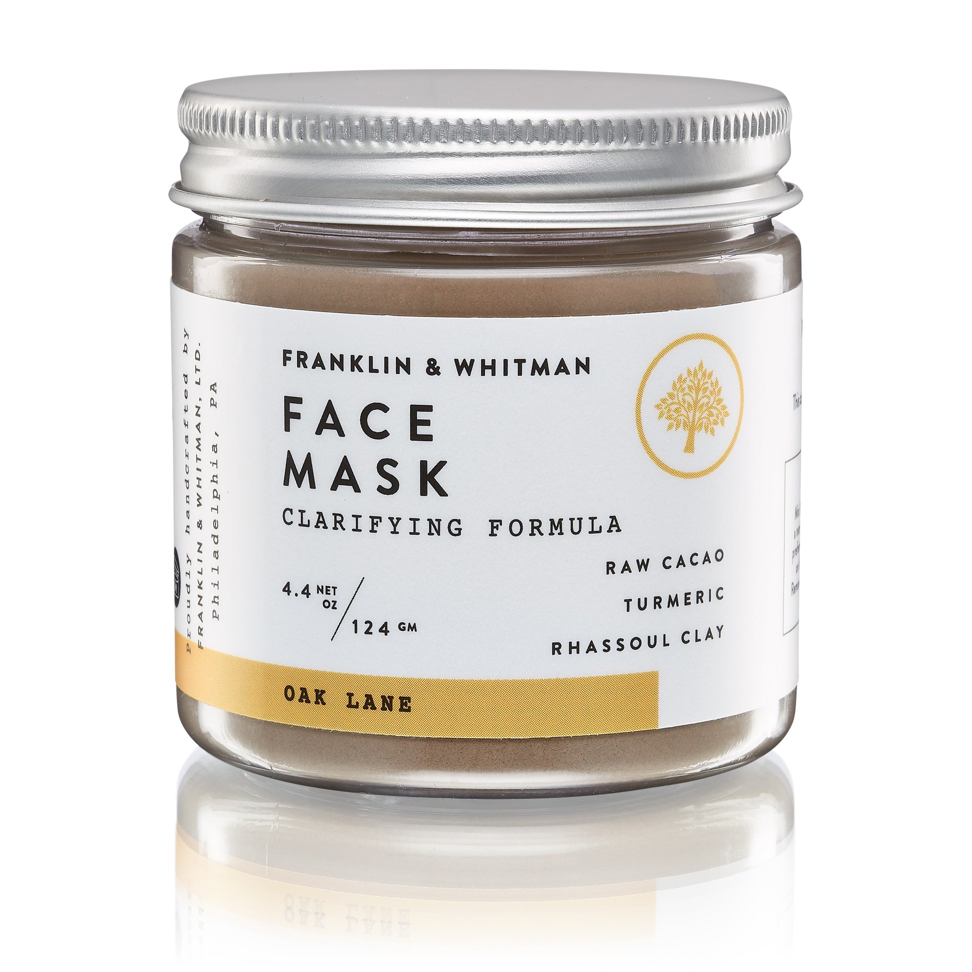 Vegan, plant based, cruelty free Oak Lane Face Mask jar for skin care