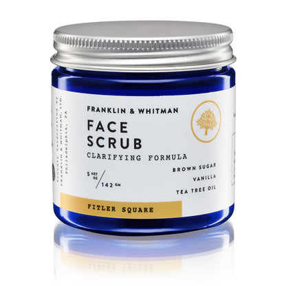 Vegan, plant based, cruelty free Fitler Square Face Scrub jar for skin care