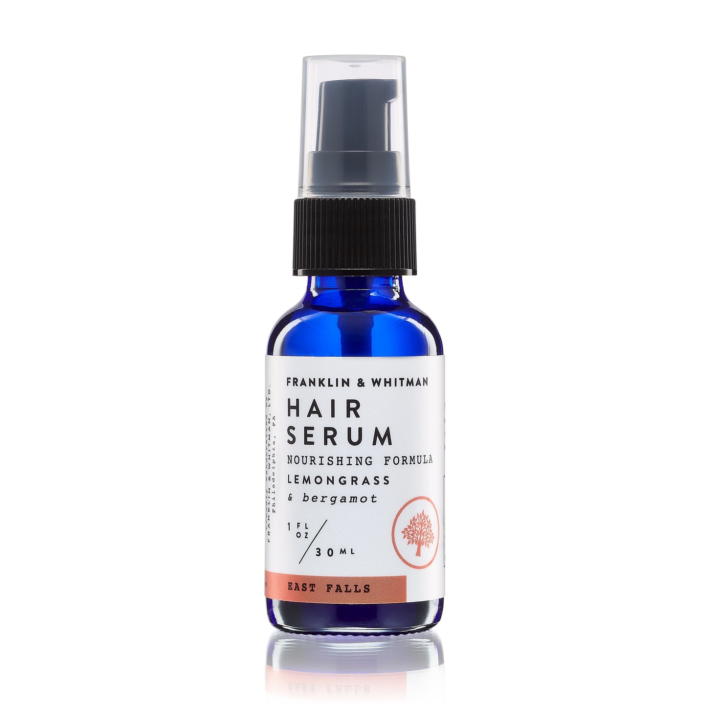 Vegan, plant based, cruelty free East Falls Hair Serum bottle for hair care